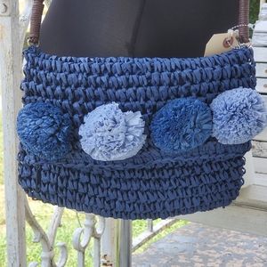 New Blue Miami Pom Pom Crossover Bag